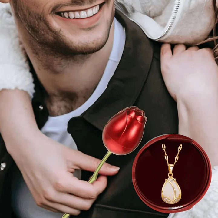 Pack Rosa Eterna + Collar Tulipan, El DUO perfecto